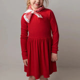 MQTIME  -  Solid Kids Girl Dress Knit Ruffle Skirt Hem Thicken Toddler Girls Warm Dress New Winter Versatile Little Girls Knee Length Dress