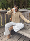 MQTIME  -  Elegant Women O Neck Cardigan Knitted Long Sleeve Button Pocket Slim Fitted Short Sweater 2025 Fashion New Pullover Knitwear Top