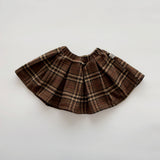 ﻿ MQTIME  -  New autumn baby clothing for 0-3 years old, fashionable brown plaid pleated skirt, cute   skirt