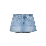 MQTIME  -  Washed Blue Hot Diamond Denim Skirt Women's Fashion Casual Versatile Culottes Women