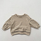  MQTIME  -  Autumn New Children Long Sleeve T Shirts Cotton Boys Girls Casual Striped Sweatshirt Baby Vintage Pullover Tops Kids Clothes