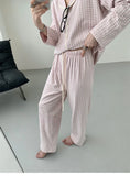 MQTIME  -  Women's Flannel Pajama Set - Oversized and Slim-Fitting Cozy and Warm for Fall/Winter with Color-Blocking Plaid Lapels