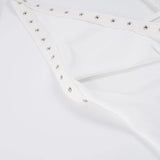 MQTIME  -  Rivet Swinging Collar Lace Up Halter Backless Tanks Tops Women Sexy Solid Sleeveless Casual Streetwear Camis All Matching Vests