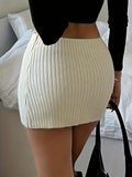  MQTIME  -  Women's Knitted Sweater Spring Summer Short Skirt