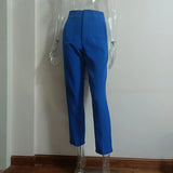 MQTIME  -  New Women Casual Pants High Waist Slim-fit Basic Pants Popular Hot Sale Plaid Color Straight Style Daily Trousers