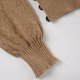 MQTIME  -  Retro Autumn Solid Knitted Hollow Sweater Women Turtleneck Full Batwing Sleeve Loose Casual Versatile Street Pullovers