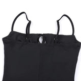  MQTIME  -  Spring Square Collar Skinny Jumpsuits for Women Holiday Streetwear Bodycon One Piece Playsuits Solid Ruched Lace-up Rompers