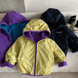 MQTIME  -  Kids Boy Outdoor Jacket Hooded Contrast Thicken Warm Toddler Boy Hooded Coat Winter Letter Print Infant Baby Boy Parkas Outwear