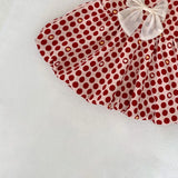 MQTIME  -  New autumn baby clothing, 0-3 year old girls, polka dot vest flower bud dress