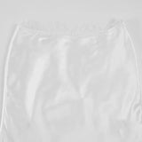 MQTIME  -  Retro Elegant Lace Patchwork Basic Satin Skirts Simple White Pure Desire Slim Down Fishtail Midi Skirt Female Clothing
