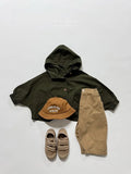  MQTIME  -  Autumn New Children Hooded Windbreaker Solid Boys Dolman Sleeve Zipper Jacket Fashion Girls Loose Coat Cotton Kids Clothes