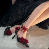 MQTIME  -  heeled sandals designer shoes woman trend lolita cosplay Elegant woman heeled shoes black goth y2k Luxury heels japanese