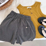 MQTIME  -  Summer New Children Sleeveless T Shirts Solid Color Girls Cotton Breathable Vest Kids Tops Boys Tee Baby Clothes