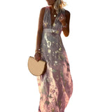 MQTIME  -  Summer New Party Dress Hem Soft Ankle-Length Elegant Bronzing Applique Casual Vest Gown Beach Dresses Female Clothing