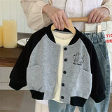 MQTIME  -   Autumn Boys Baseball Jackets Spring Casual Sport Coats Children Clothes Trendy Cartoon Print Outerwear 2-6 Years