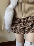 MQTIME  -  Leopard Pattern Short Skirt for Women Subcultural Punk Y2K Spicy Girl Spliced Spring/Summer New High Waist A-line Cake Skirt