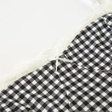 MQTIME  -  New Plaid Lace Flare Pants Sets Patchwork Elegant Women Casual Two Piece Suit Streetwear Sweet Tank Top Autumn Slim Fit Set