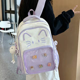 MQTIME  -  Adorable  Bapa for Middle School Girls High Aesthetic Durable Nylon Waterproof Large Capaci School Bag Cartoon Design