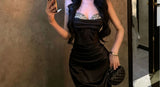 MQTIME  -  Diamond High-end Light Luxury Niche Toast Dress, Black Morning Gown, Strapless Dress