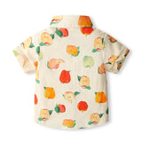 MQTIME  -  3Piece Sets Summer Baby Boy Clothes Korean Fashion Gentleman Tie Cartoon Short Sleeve Tops+Shorts Boutique Kids Clothing