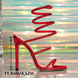 MQTIME  -  Bling Bling Rhinestones Sequined Ankle Strap Women Gladiator Sandals Summer Fashion Narrow Band Thin High heels Wedding Shoes