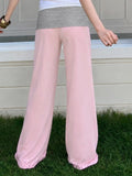 MQTIME  -  Y2k Patchwork Flower Print Low Waist Loose Casual All Match Medium Strecth Long Pants