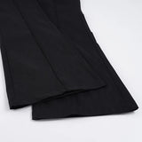 MQTIME  -  Chic Low Waisted Flared Pants Y2K High Street Retro Wide Leg Trousers Goth Slim Pocket Office Lady Korean Baggy Pants