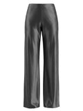 MQTIME  -  High Waist Silk Satin Wide Leg Pants Straight Cut Women's Premium Quality Trousers Drapey Elegant Fashionable Spring