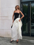 MQTIME  -  Spring/summer New Fashion Temperament Slim Dress Contrasting French Elegant Long Skirt A-line Skirt