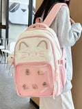 MQTIME  -  Adorable  Bapa for Middle School Girls High Aesthetic Durable Nylon Waterproof Large Capaci School Bag Cartoon Design