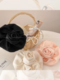 Mqtime New Style Handmade Rose Crab Hair Clip Hair Catches For Women Pink Black Red Headwear For Girls Summer Accessories
