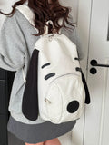 MQTIME  -  Cute Little Dog Canvas Bapa Portable Travel Bag Korean Sle Student Fem oulder Bag Large Capaci Foldable Bapa