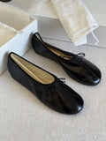 MQTIME  -  Women Sheepskin Ballet Flat Shoes Slip‑On Round Toe Loafers Grandmother Shoes Modern Minimalist Breathable Daily Ladies Footwear