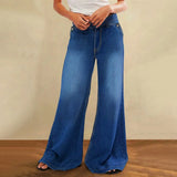MQTIME  -  Women Wide Leg Jeans Tassel Fashion Plus Size Ladies Jeans Slimming Fit Flared Denim Pants Mid-Waist Flare Jeans Streetwear
