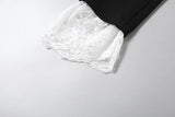 MQTIME  -  Lace Fashion Suit Jumpsuit Female Blazer Body Top V-Neck Slim Long Sleeve Sexy Cardigan Streetwear Women Black Rompers New
