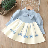 MQTIME  -  New Autumn Christmas Style Baby Girl Birthday Party Dress Kids Princess Dresses 2-6Yrs Children Knitted Clothes