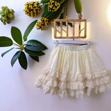 MQTIME  -  Forest style fresh and cute elastic waist lace trim cake dress  white skirt  kawaii  micro skirt Y2K skirt