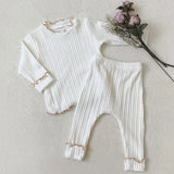  MQTIME  -  New Autumn Korean Style Newborn Baby Girl Clothes Suit Long Sleeved Cotton T-shirt+Pants Infant Baby Girls Pajamas Set