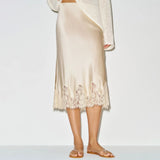 MQTIME  -  Fashion Lace Patchwork Long Skirt Women's Slim High Waist Commute Elegant Party Y2k Skirt Female Summer Maxi Skirt