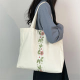 MQTIME  -  Stylish Women s Oversized Shoulder Bag with Elegant Embroidery Detail Perfect for Work Travel and Shopping Excursions