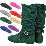 MQTIME  -  Suede Sole Boot Step Women Latin Dance Boots Salsa Shoe Long Warm Up Line Shoes West Coast Swing Swayd Dance Boots
