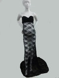 MQTIME  -  Lace Maternity Dress Sexy Photo Shoots Long Fancy Pregnancy Dress Shoulderless Maxi Gown For Pregnant Women Photography Props