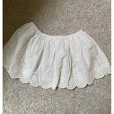 MQTIME  -  Spring Womens Lace Hollow Embroidery Floral Butt Curtain Skirt Fashionable Layered Over Skirt Casual Chiffon Mini Skirt