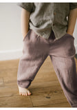 MQTIME  -  Boys Casual Linen Straight Pants Spring Summer New Children's Elastic Waist Loose Pants Trousers With Pockets Kids Clothes