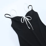 MQTIME  -  Lace Color Patchwork Bows Camisole Jumpsuits Women Sexy V Neck Spaghetti Straps Backless Skinny Capris Rompers Street Overalls