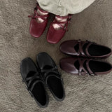 MQTIME  -  Women Mary Janes Cross Strap Buckle Square Toe Flat Shoes Balletcore Retro Casual Walking Vintage Footwear Spring Autumn Fashion