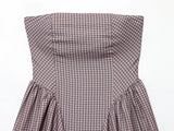 MQTIME  -  European and American autumn new women's clothing style simple sleeveless slim fit plaid strapless short dress