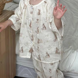 MQTIME  -  Baby Girl Boy Bamboo Cotton Pajamas Set Cartoon Infant Toddler Child Sleepwear Baby Home Suit Breathable  Baby Clothes 1-10Y