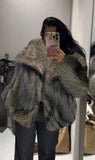 MQTIME  -  Fashion Oversized Turn Down Collar Fluffy Faux Fur Coat Women Vintage Faux Fur Jacket Coats Winter Clothes Women 2024