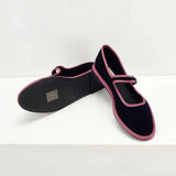 MQTIME  -  Flats Mary Jane Shoes Women Trend Velvet Casual Streetwear Ladies Shoes Canvas Buckle Strap Pointed Toe Loafers Elegant